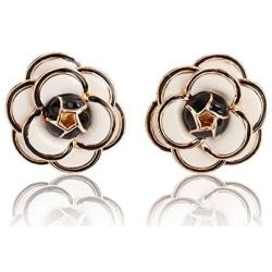 Fashion jewelry designer statement elegant camellia flower earrings studs for women