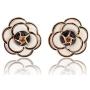 Fashion jewelry designer statement elegant camellia flower earrings studs for women
