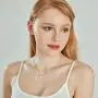 Clasicomis Small Heart Necklace, 14k Rose Gold Plated Heart Shaped Chain Pendant Gift for Women Girls Kids