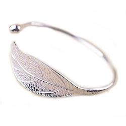 Fashion Trendy Open Leaf Cuff Bracelet Bangles for Women Simple Plant Bracelet Femme Boho Jewelry Birthday Gift