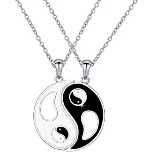 S925 Sterling Silver Best Friend Necklaces Heart 2 Piece Gifts Women Teen Girls Friendship BFF Pendant Necklace Set S925 Sterling Silver Best Friend Necklaces Heart 2 Piece Gifts Women Teen Girls Friendship BFF Pendant Necklace Set