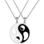 S925 Sterling Silver Best Friend Necklaces Heart 2 Piece Gifts Women Teen Girls Friendship BFF Pendant Necklace Set