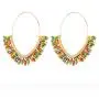 Wollet V-shaped Beaded Earrings Statement Beaded Drop Fringe Earrings, Boho Handmade Bead Tassel Earrings Jewelry Gift for Women Girls