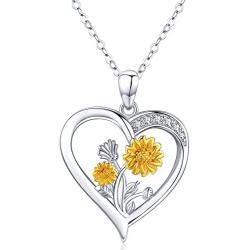 Sunflower Daisy Necklace for Women You Are My Sunshine Necklace Birthday Jewelry Gifts for Mom Wife