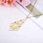 Hanpabum 1 Set Stainless Steel Pendant Necklace and Drop Dangle Earrings Set for Women Gold/Silver Tone Statement Long Necklace Fashion Jewelry Set
