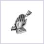 Fusamk Fashion Stainless Steel Prayer of Hand Pendant Necklace,24'' Link Chain