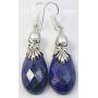 SilverStarJewel Solid Sterling Silver Navy Blue Lapis Lazuli Earrings 2.1'' Jewellery Gift