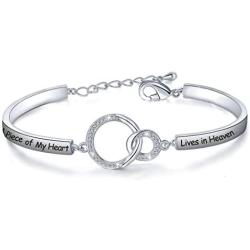 Zuo Bao Memorial Jewelry Sympathy Gift A Piece of My Heart Lives in Heaven Bracelet Loss Jewelry Gift