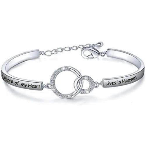 Zuo Bao Memorial Jewelry Sympathy Gift A Piece of My Heart Lives in Heaven Bracelet Loss Jewelry Gift