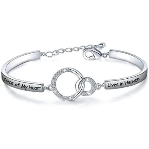 Zuo Bao Memorial Jewelry Sympathy Gift A Piece of My Heart Lives in Heaven Bracelet Loss Jewelry Gift