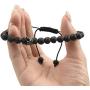 Top Plaza Couple Distance Bracelets Lava Stone Beads Essential Oil Diffuser Adjustable Bracelet with King Queen Crown Charm