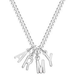 UJIMS Korean Group Army Gift Army Members Name Pendant Army Necklace for Fans BFF Kpop Bangtan Boys Jewelry for Women
