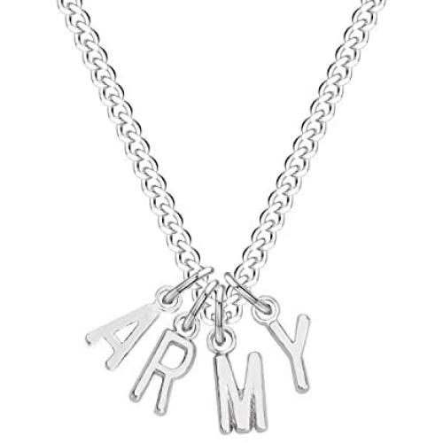 UJIMS Korean Group Army Gift Army Members Name Pendant Army Necklace for Fans BFF Kpop Bangtan Boys Jewelry for Women