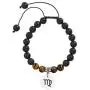 Meibai Handmade 8mm Lava Rock Tiger Eye Natural Stone Beads Bracelet with Constellation Zodiac Sign Charm Adjustable Size Meibai Handmade 8mm Lava Rock Tiger Eye Natural Stone Beads Bracelet with Constellation Zodiac Sign Charm Adjustable Size