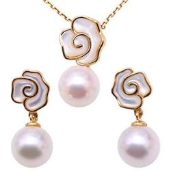 JYX Pearl Pendant 18K Gold Luxurious 8-8.5mm White Japanese Akoya Pearl Seawater Cultured Pearl Pendant Necklace