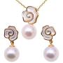 JYX Pearl Pendant 18K Gold Luxurious 8-8.5mm White Japanese Akoya Pearl Seawater Cultured Pearl Pendant Necklace