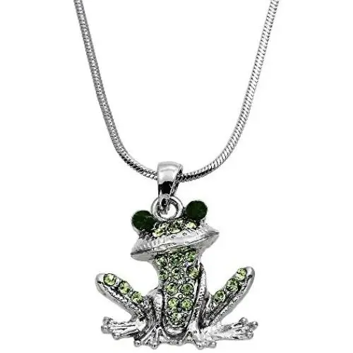 DianaL Boutique Frog Pendant Necklace with 18'' Chain Enameled Gift Boxed Fashion Jewelry DianaL Boutique Frog Pendant Necklace with 18'' Chain Enameled Gift Boxed Fashion Jewelry