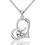 FREECO S925 Sterling Silver Lucky Elephant Love Heart Mother and Daughter Necklace for Women Girls FREECO S925 Sterling Silver Lucky Elephant Love Heart Mother and Daughter Necklace for Women Girls