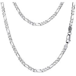 PROSTEEL 925 Sterling Silver Cuban Link Chain/Figaro Chain/Rope Chain, Solid Silver Necklace for Women Men, 14''/18''/20''/22''/24''/26''/28'', Come Gift Box