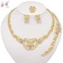 Yulaili XO Teddy Bear 18K Gold Plated Necklace Earrings Bracelet Ring Bridal Jewelry Sets for Women Jewellery Display