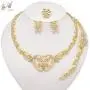 Yulaili XO Teddy Bear 18K Gold Plated Necklace Earrings Bracelet Ring Bridal Jewelry Sets for Women Jewellery Display Yulaili XO Teddy Bear 18K Gold Plated Necklace Earrings Bracelet Ring Bridal Jewelry Sets for Women Jewellery Display