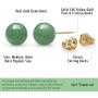 14K Yellow Gold Natural Jade Pendant Necklace and Stud Earring Set