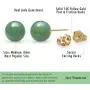 14K Yellow Gold Natural Jade Pendant Necklace and Stud Earring Set 14K Yellow Gold Natural Jade Pendant Necklace and Stud Earring Set