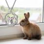 PEIMKO Sterling Silver Bunny Necklace Cute Rabbit Animal Necklace Easter Jewelry Birthday Gift for Women Girl
