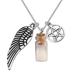 KEYCHIN Supernatural Inspired Jewelry SPN Jewelry Supernatural Evil Power Salt Bottle Necklace Supernatural Fans Sam Dean Winchester Gift