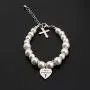 AKTAP Christening Gifts First Communion Bracelet Goddaughter Pearl Bracelet with Cross Charm AKTAP Christening Gifts First Communion Bracelet Goddaughter Pearl Bracelet with Cross Charm