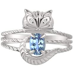 RYLOS Rings for Women Sterling Silver CAT Ring 7X5MM Oval Gemstone & Diamonds Birthstone Jewelry for Women Sterling Silver Rings for Women Diamond Rings for Women Size 5,6,7,8,9,10,11,12,13