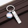 POTIY Transgender Pride Gift Trans Pride Flag Charm Jewelry LGBTIQA Keychian Pink White Blue Trans Pendant Keyring