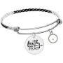 Charms Faith Over Fear Cross Bangles Mustard Seed Pendant Inspirational Stainless Expandable Wire Bracelets ZY023