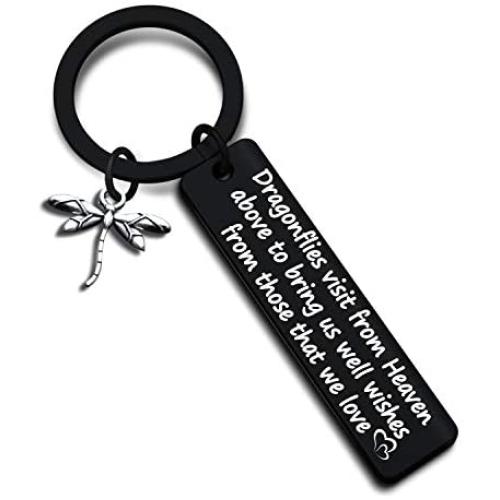 EIGSO Memorial Keychain Dragonflies Bracelet Dragonflies Visit from Heaven Sympathy Gifts for Loss of Loved One Remembering Jewelry
