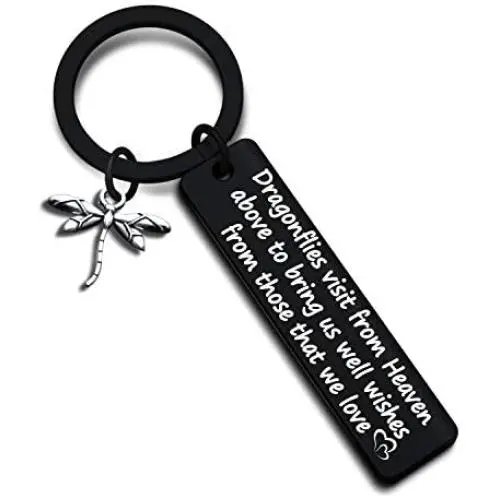 EIGSO Memorial Keychain Dragonflies Bracelet Dragonflies Visit from Heaven Sympathy Gifts for Loss of Loved One Remembering Jewelry