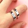 Flzaitian Stainless Steel Open Wrap Ring Inspirational Jewelry Encouragement Gift Adjustable Graduation Cocktail Party Ring