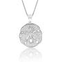 Honolulu Jewelry Company Sterling Silver Sand Dollar Necklace Pendant with 18'' Box Chain