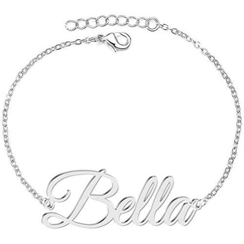 Joelle Custom Name Anklet Bracelet Personalized Sterling Silver Dainty Classic Anklet for Women Girls