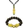 N/Q Feng Shui Pi Xiu Bracelet Necklace Set Black Obsidian Wealth Jewelry for Men Women Good Luck Adjustable Elastic Carved Mantra Bead Bracelet Necklace N/Q Feng Shui Pi Xiu Bracelet Necklace Set Black Obsidian Wealth Jewelry for Men Women Good Luck Adjustable Elastic Carved Mantra Bead Bracelet Necklace