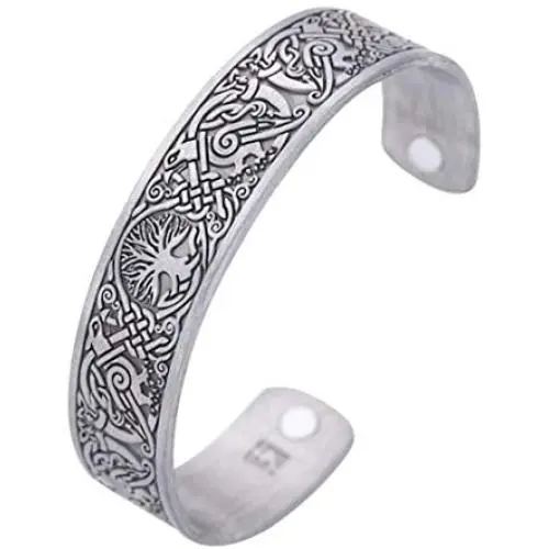 HAQUIL Viking Jewelry Metal Alloy Viking Magnetic Cuff Bracelet for Men and Women HAQUIL Viking Jewelry Metal Alloy Viking Magnetic Cuff Bracelet for Men and Women