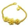 Thai gold Jewelry Flowers Bracelet Drop Heart Link Bracelets, Chain Bracelet Bangle Thai Baht Yellow Gold Plated Jewelry Women, Costume Jewelry 7,7.5 Inch
