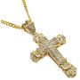 maket 2018 Mens Fashion Jewelry 18K Gold / 925 Silver Plated Diamond Stainless Steel Cross Pendant Necklace Chain