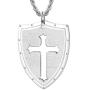 Jewenova Shield Armor of God Ephesians 6:16-17, Faith Cross Pendant Necklace for Men Stainless Steel Christian Jewelry Gifts for Men Women