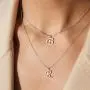 FANCIME Sterling Silver Initial Necklace High Polish Customize Monogram Letter Pendant Necklace Personalize Name Neckalce for Girls Fine Jewelry for Women Girls 16” + 2” Extender