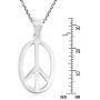AeraVida Modern Oval Peace Sign Love not War .925 Sterling Silver Pendant Necklace