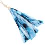 RIAH FASHION Bohemian Tassel Statement Necklace - Lightweight Plaid Fabric, Faux Suede Fringe Long Bead Chain