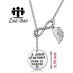 Memorial Jewelry Sympathy Gift A Piece of My Heart Lives In Heaven Lariat Y Necklace Loss Jewelry Gift