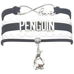 HHHbeauty Penguin Bracelet Jewelry Leather Infinity Love Penguin Gifts Penguin Jewelry Bracelet Gifts for Women, Girls, Men, Boys Most Popular Penguin Themed Gifts
