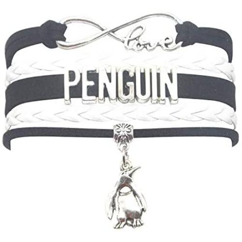 HHHbeauty Penguin Bracelet Jewelry Leather Infinity Love Penguin Gifts Penguin Jewelry Bracelet Gifts for Women, Girls, Men, Boys Most Popular Penguin Themed Gifts