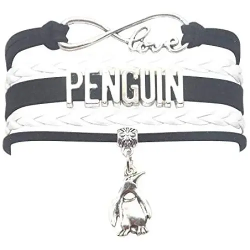 HHHbeauty Penguin Bracelet Jewelry Leather Infinity Love Penguin Gifts Penguin Jewelry Bracelet Gifts for Women, Girls, Men, Boys Most Popular Penguin Themed Gifts